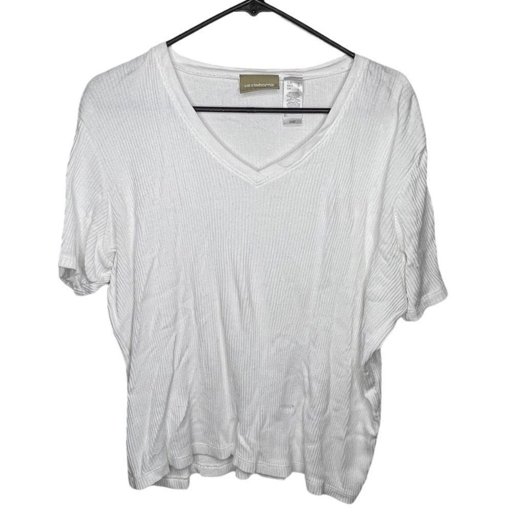 Liz Claiborne Ribbed White Shirt